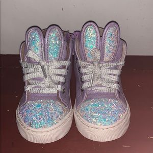 Purple Bunny Children’s Place toddler shoes.